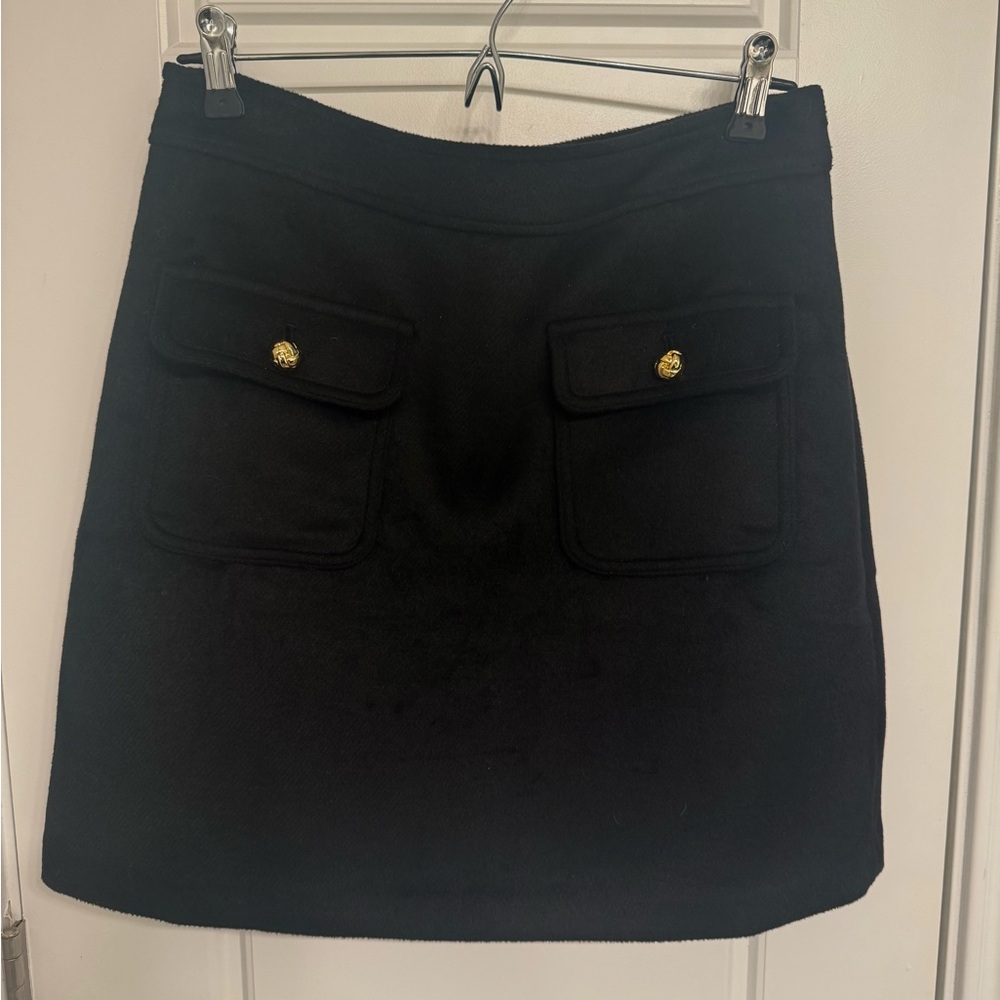 Black mini skirt with gold accents NWT